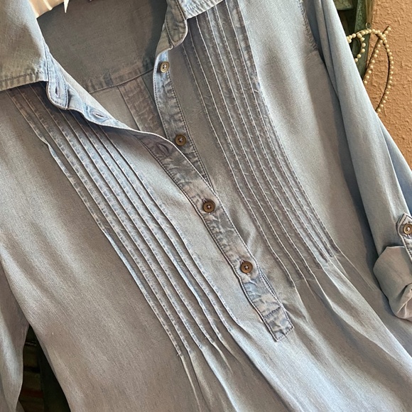 NWOT J.Jill Tencel Denim Dress, XS/S, Pale Blue - Picture 2 of 7